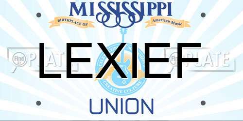 LEXIEF Mississippi License Plate