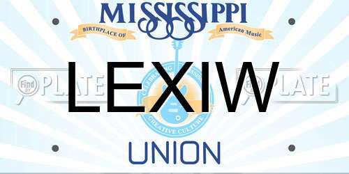 LEXIW Mississippi License Plate