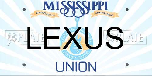 LEXUS Mississippi License Plate
