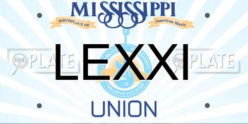 LEXXI Mississippi License Plate