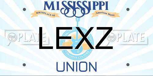 LEXZ Mississippi License Plate