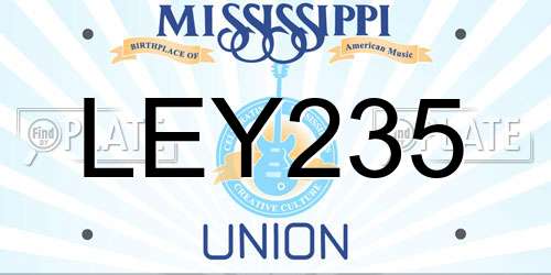 LEY235 Mississippi License Plate