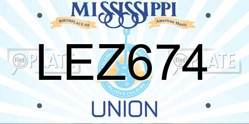 LEZ674 Mississippi License Plate