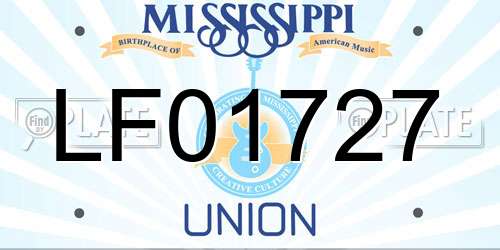 LF01727 Mississippi License Plate