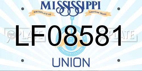 LF08581 Mississippi License Plate