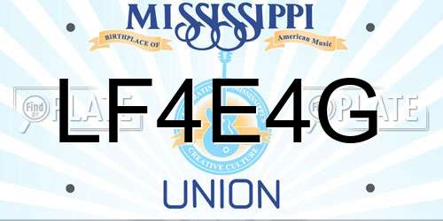 LF4E4G Mississippi License Plate