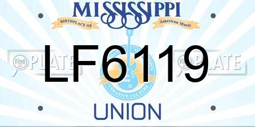 LF6119 Mississippi License Plate