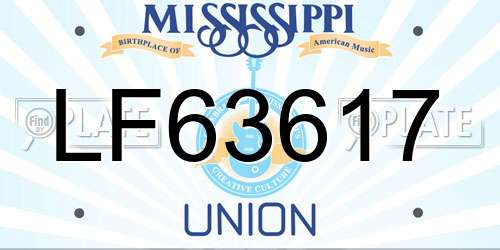 LF63617 Mississippi License Plate