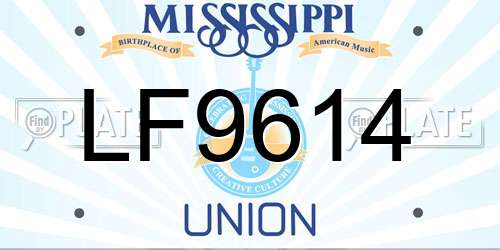 LF9614 Mississippi License Plate