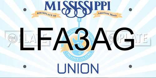 LFA3AG Mississippi License Plate