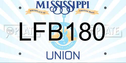 LFB180 Mississippi License Plate