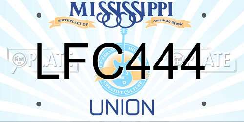 LFC444 Mississippi License Plate