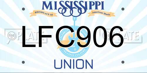 LFC906 Mississippi License Plate