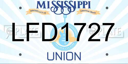LFD1727 Mississippi License Plate