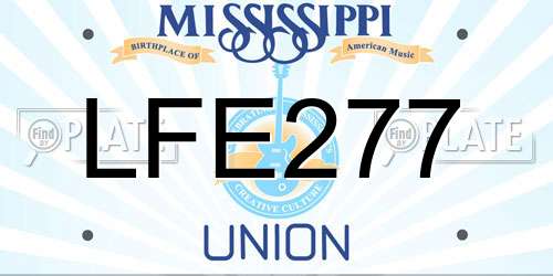 LFE277 Mississippi License Plate