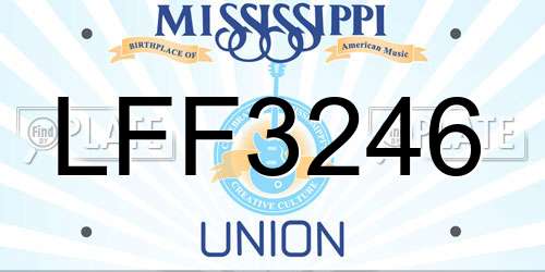 LFF3246 Mississippi License Plate