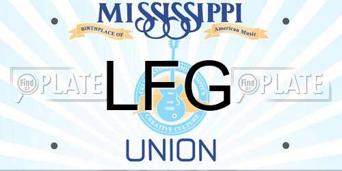 LFG Mississippi License Plate