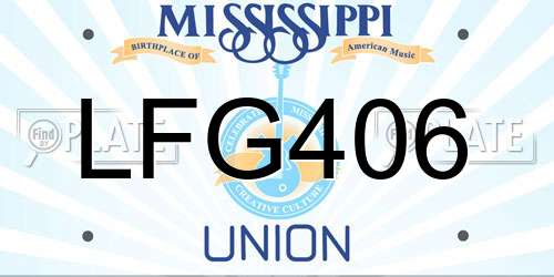 LFG406 Mississippi License Plate