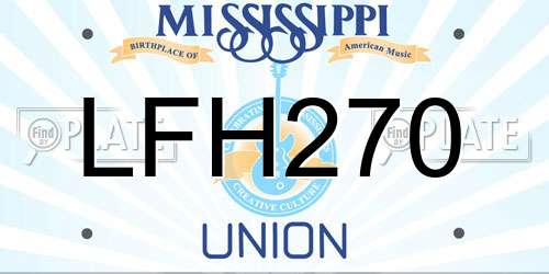 LFH270 Mississippi License Plate