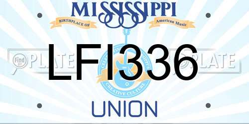 LFI336 Mississippi License Plate