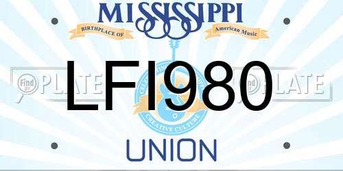 LFI980 Mississippi License Plate