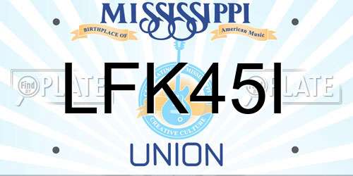 LFK45I Mississippi License Plate
