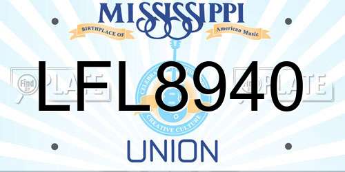 LFL8940 Mississippi License Plate