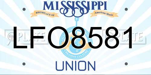 LFO8581 Mississippi License Plate