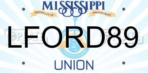 LFORD89 Mississippi License Plate