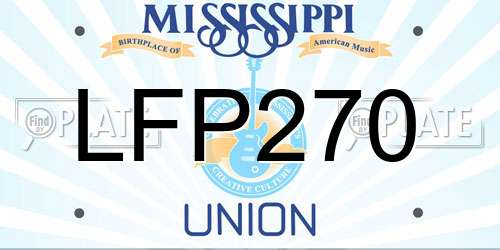 LFP270 Mississippi License Plate