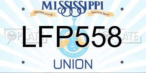 LFP558 Mississippi License Plate