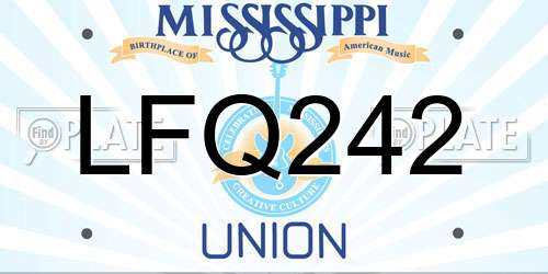 LFQ242 Mississippi License Plate