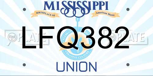 LFQ382 Mississippi License Plate