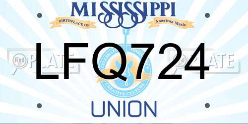 LFQ724 Mississippi License Plate