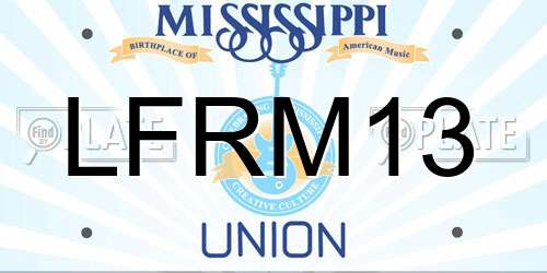 LFRM13 Mississippi License Plate