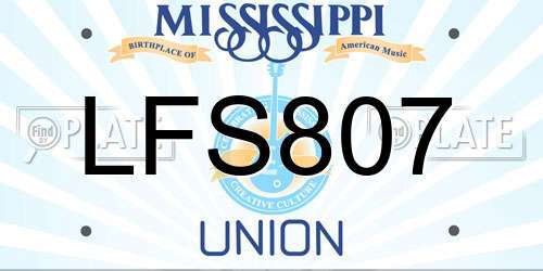 LFS807 Mississippi License Plate