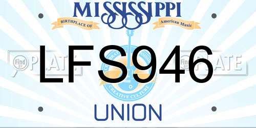 LFS946 Mississippi License Plate