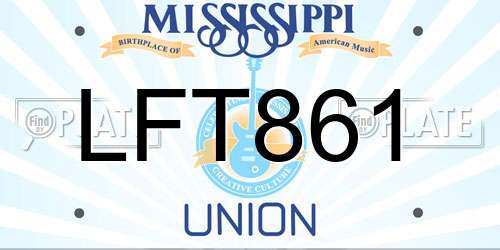 LFT861 Mississippi License Plate