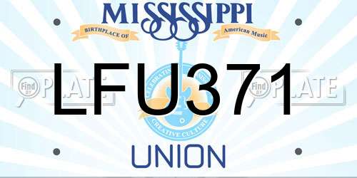 LFU371 Mississippi License Plate