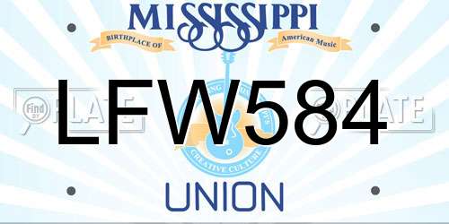 LFW584 Mississippi License Plate