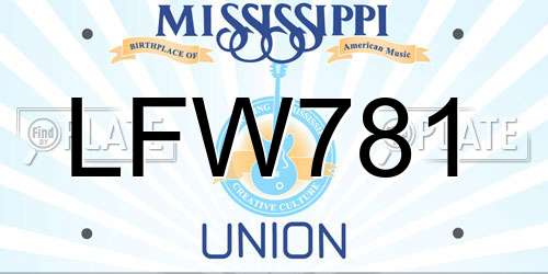 LFW781 Mississippi License Plate