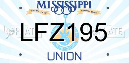 LFZ195 Mississippi License Plate