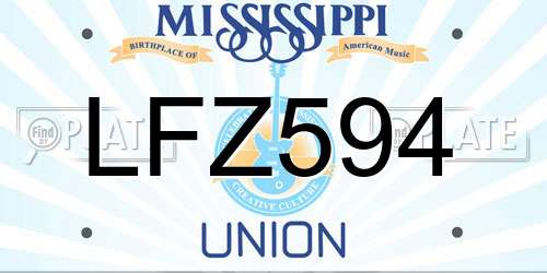 LFZ594 Mississippi License Plate