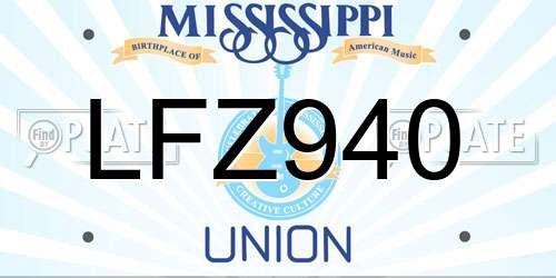 LFZ940 Mississippi License Plate