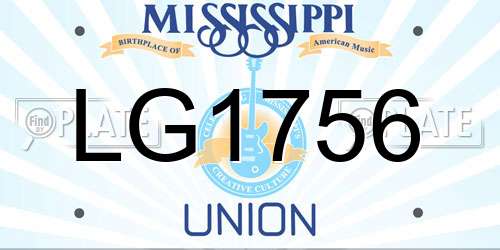 LG1756 Mississippi License Plate