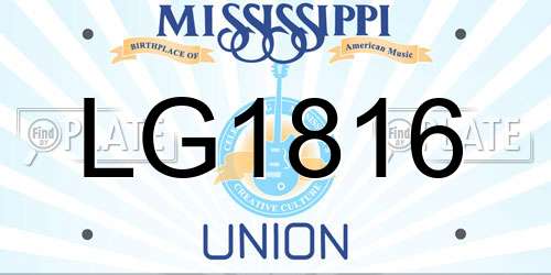 LG1816 Mississippi License Plate