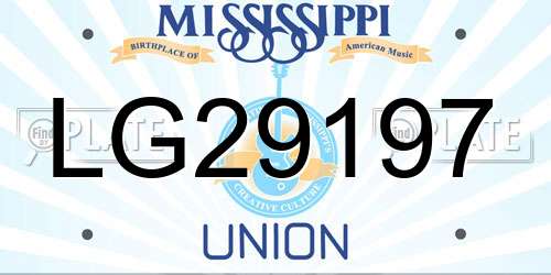 LG29197 Mississippi License Plate