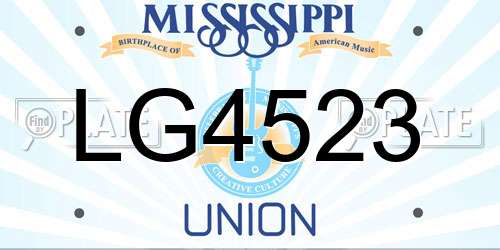 LG4523 Mississippi License Plate