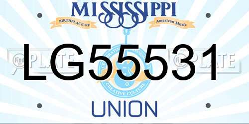 LG55531 Mississippi License Plate