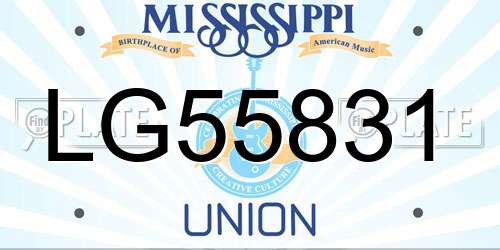 LG55831 Mississippi License Plate